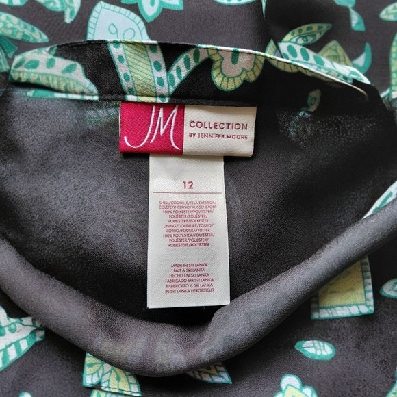Floral Hi-Low Black and Green Women's Skirt - Picture 8 of 9